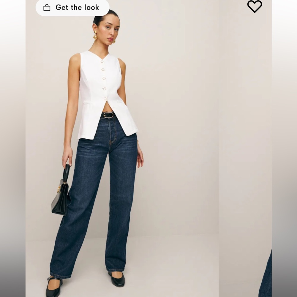 Reformation Aspen Linen Vest Top